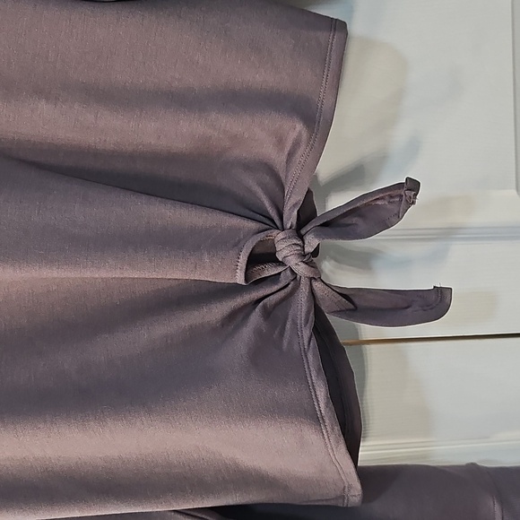 NWT 90 DEGREE BY REFLEX Brushed Terry Tie Hem Pullover Mocha Large - Picture 8 of 13